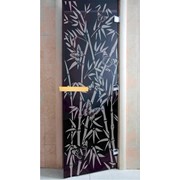 Дверь DoorWood “Бамбук и бабочки“ черный жемчуг 1,9 х 0,7 м. коробка (ольха. липа. береза) фотография