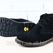 Ботинки мужские замшевые черные фото