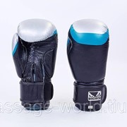 Перчатки боксерские кожаные на липучке BAD BOY(р-р 10-12oz, черно-серый) фотография