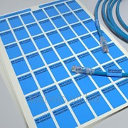 Наклейки, синего цвета, для маркировки кабеля, c D от 3 до 7 мм., под печать на лазерном принтере фото