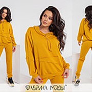 Модный спортивный костюм женский горчичный (3 цвета) АМ/-497 фото