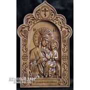 Икона Богородицы Избавительница - Красивая Икона Из Дерева С Резьбой Код товара: ОДВ-9