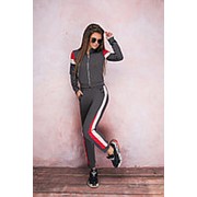 Женский спортивный костюм с лампасами - Серый фото