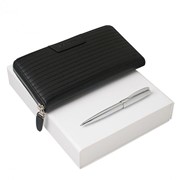 Подарочный набор Ramage: дорожный кошелек, ручка шариковая. Nina Ricci, серебристый фото