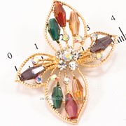 Брошь ''Бабочка — цветочек'' со стеклянными бусинками, (3 см) 222147(7) фото