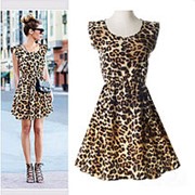 Летнее леопардовое платье - туника. Под заказ. Размеры: 42-52. фото