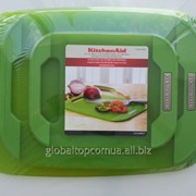 Набор из 3 пластиковых досок для нарезки KitchenAid фосфорно-зеленые (№ ДоскиНарезки)