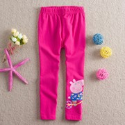 Одежда для девочек New 2014 Peppa pig pants children pants pink pig girls pants 100% cotton embroidered baby girls leggings pants trousers for girl, код 1715400420 фото