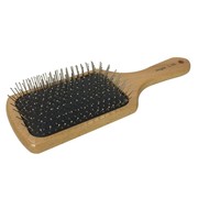 Деревянная массажная щетка для волос лопата P-12 с металлическими зубцами WD фотография