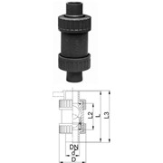 Шаровой обратный клапан тип 360, PVC-UС патрубками для клеевого соединения, метрическими