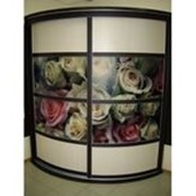 Радиусный шкаф-купе с розами фотография
