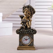 Часы настольные “Ангел с медвежонком“, цвет золото, h=25.5 см, микс фотография
