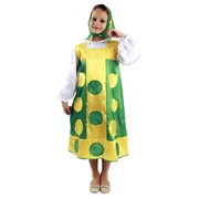 Карнавальный костюм для детей Вестифика матрешка зеленая детский, 116-122 см