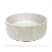 Миска для животных керамическая Wood Grain, белая TARHONG фотография