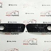 Вставки в передний бампер Audi A4 07-11 в стиле RS4 черные фото