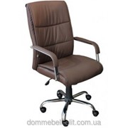 Кресло для руководителя Рио HB кожзам коричневый (Model-107HB Pu+Pvc Brown) фотография