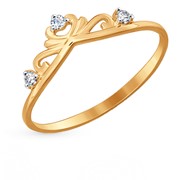 Золотое кольцо с фианитами SOKOLOV 017152* фотография