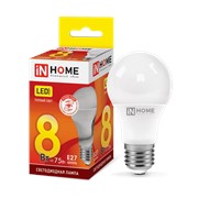 In Home Лампа светодиодная LED-A60-VC 8Вт 230В Е27 3000К 720Лм IN HOME 4690612024004 фото