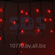 Гирлянда Айсикл (бахрома) светодиодный, 4,8 х 0,6 м, черный провод, 220В, диоды красные, NEON-NIGHT фото