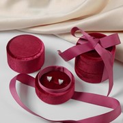 Футляр под серьги/кольцо 'Сюрприз' 5,8*5,3см, цвет ярко-розовый фото