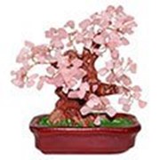 Бонсай дерево счастья из камня розовый кварц, 13 ветвей