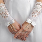 Перчатки свадебные №109, белый (короткие)