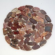 Каменная мозаика MS00-2 HP ГАЛЬКА красно-коричневая НА КРУГЕ фото