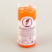 Свеча декоративная пеньковая, Оранжевая 9 см.