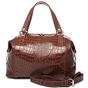 Модная коричневая женская кожаная сумочка фото