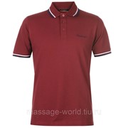 Поло Pierre Cardin Tipped Polo Shirt Mens L Темно-красная (54077980430)