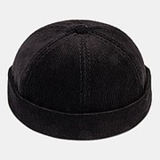 Мужские черные вельветовые регулируемые твердые французские шляпы без полей Ретро тюбетейка матросская кепка фотография