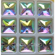 Стрази пришивні скляні кристал АВ, квадрат фото