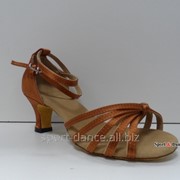 Туфли для бальных танцев, каблук 5 см коричневый фотография