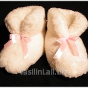 Детские пинетки для девочек/Botosei pentru fetite, lina de oaie(merinos australian) pe baza de tricotaj - 60% lina фото