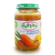 Пюре из моркови и абрикосов с сахаром "dettka" 190 г