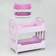 Кроватка для для кукол-близнецов МАСЯ с постельным бельём 8002 фото