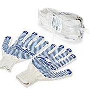 Перчатки ХБ с ПВХ покрытием, белые, (5 пар), 150Т/7,5 класс AIRLINE
