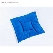Подушка на стул квадратная 45х45см, высота 5см, велюр синий, серый, синтет. волокно фото
