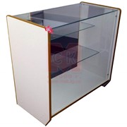 Торговый прилавок-витрина открытый "Прямой" из стекла и ламинированного ДСП (ОП 1,0)