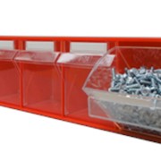 Короб откидной FOX-103 (600 х 135 х 164h)мм, 5 ячеек, красный / прозрачный фото