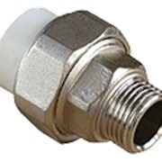 Муфта полипропиленовая, комбинированная, разъемная, НР 25х1/2'' Ру10/25 белая фото