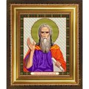 Икона ручной работы Святой Илия вышитая бисером