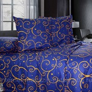 Бязевое постельное белье Узоры синее фотография