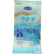 Перчатки из каучука для бытовых и хозяйственных нужд ST Family (с антибактериальным эффектом, тонкие) размер L (голубые) 4901070754298