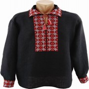 Вышиванка черная мужская украинский орнамент 24, пошив, вышивка, продажа фото