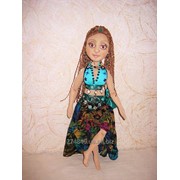 Текстильная кукла Мулатка Айша, авторская ручная работа фото