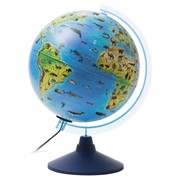 Глобус зоогеографический GLOBEN Классик Евро, диаметр 250 мм, с подсветкой, детский, Ке012500270 фотография