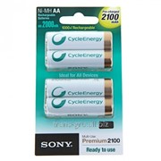 Аккумуляторная батарея Sony АА набор 4 шт блистер HR6-4BL 2100mah cycle energy BLUE фотография