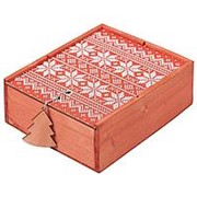 Коробка деревянная «Скандик», средняя, красная фотография