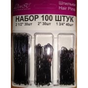 Шпильки д/волос 3в1 (черные) (100шт) для салонов красоты